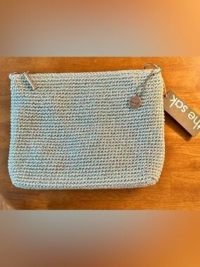 The Sak Lumi P Convertible Chambray Blue Crochet Crossbody Bag